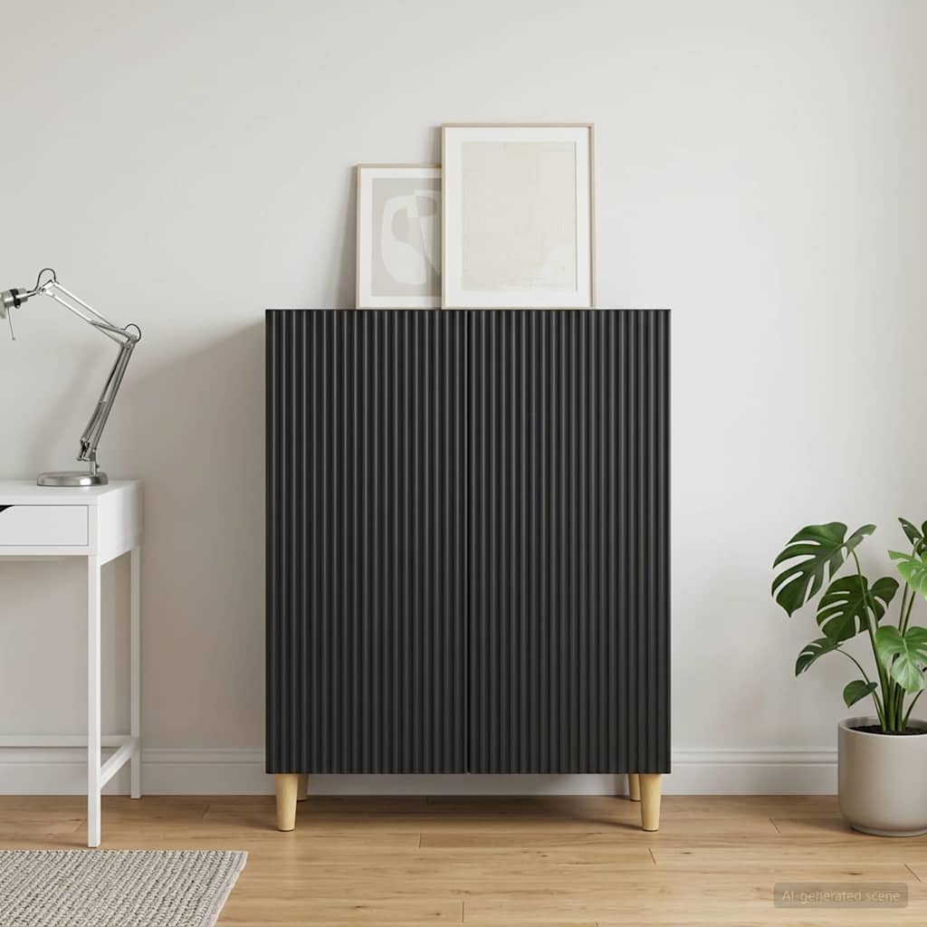 Sideboard Schwarz 66 x 34,5 x 90 cm Holzwerkstoff