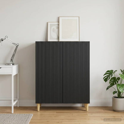 Sideboard Schwarz 66 x 34,5 x 90 cm Holzwerkstoff