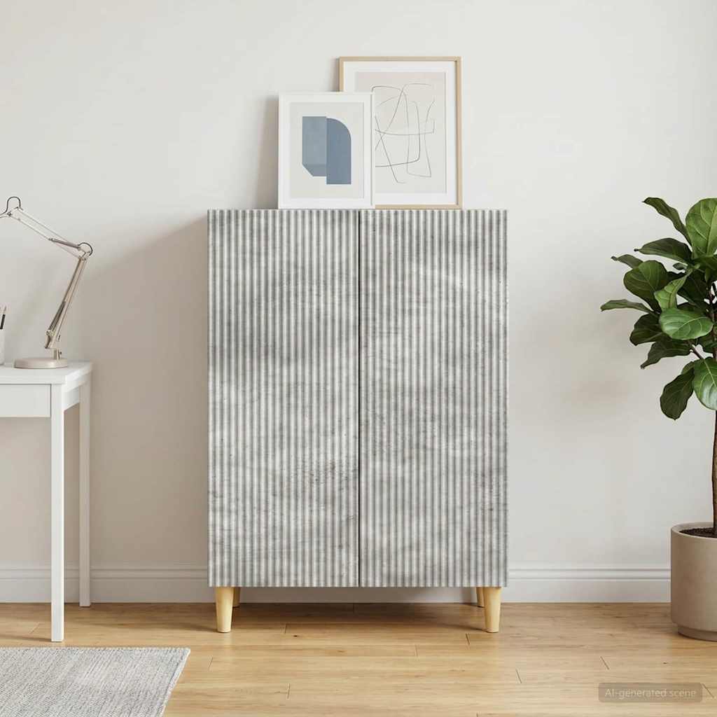 Sideboard Betongrau 66 x 34,5 x 90 cm Holzwerkstoff