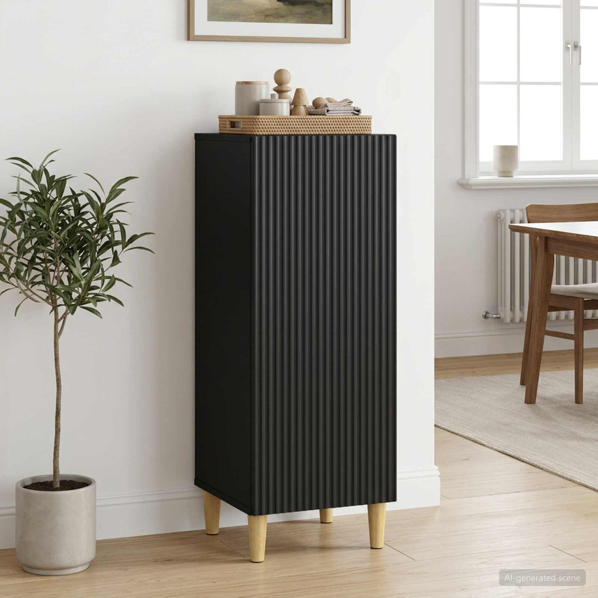Sideboard Schwarz 33 x 34,5 x 90 cm Holzwerkstoff