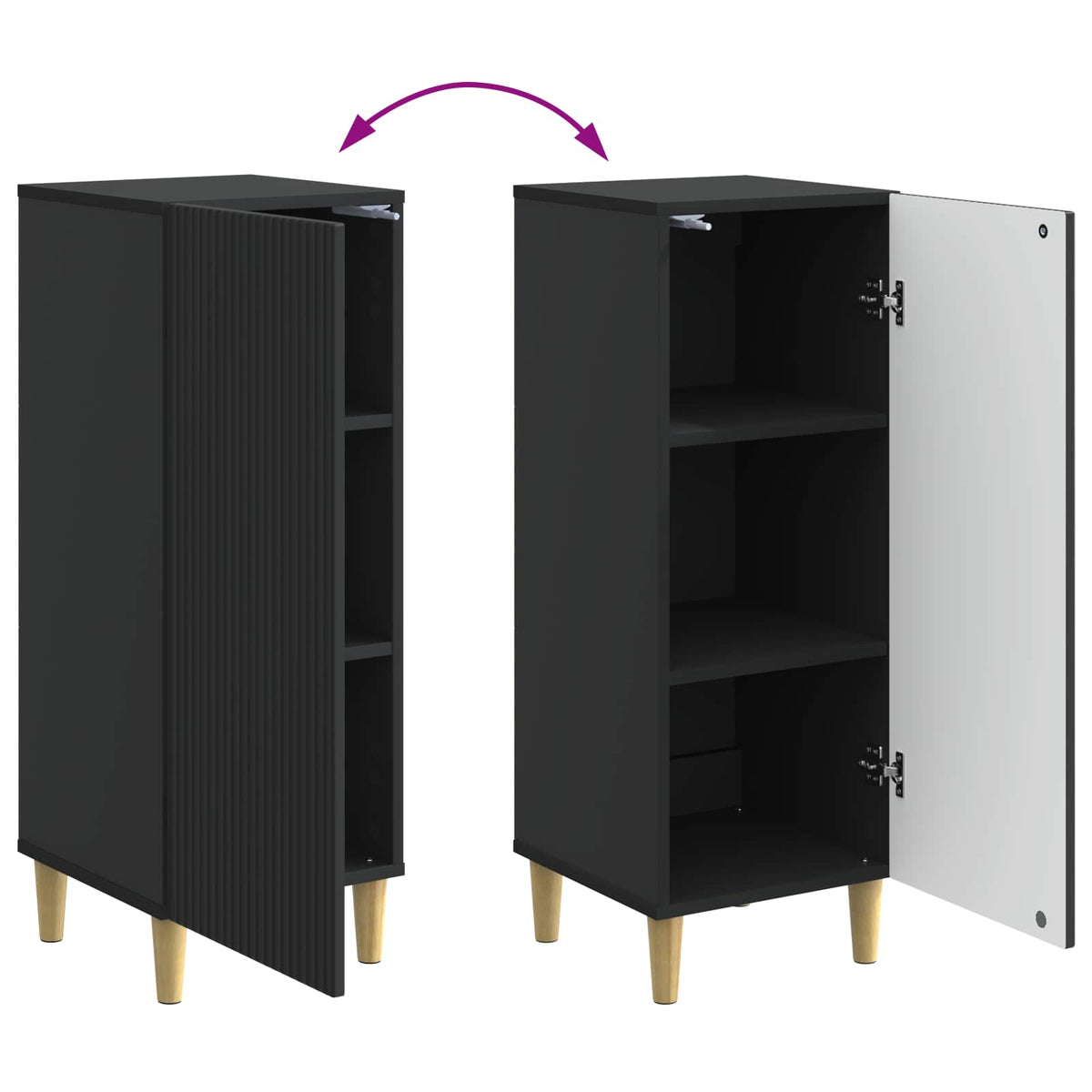 Sideboard Schwarz 33 x 34,5 x 90 cm Holzwerkstoff