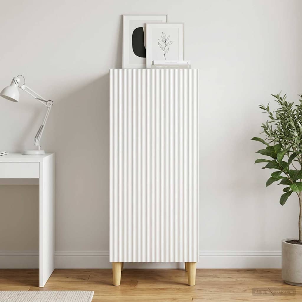 Sideboard Hochglanz Weiß 33 x 34,5 x 90 cm Holzwerkstoff