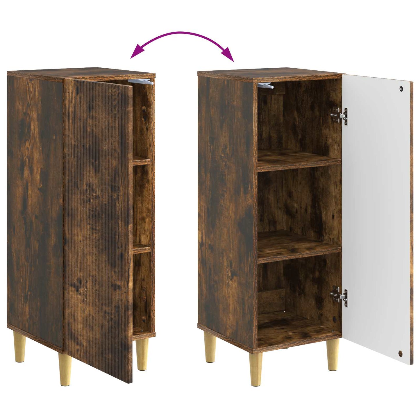 Sideboard Geräucherte Eiche 33 x 34,5 x 90 cm Holzwerkstoff