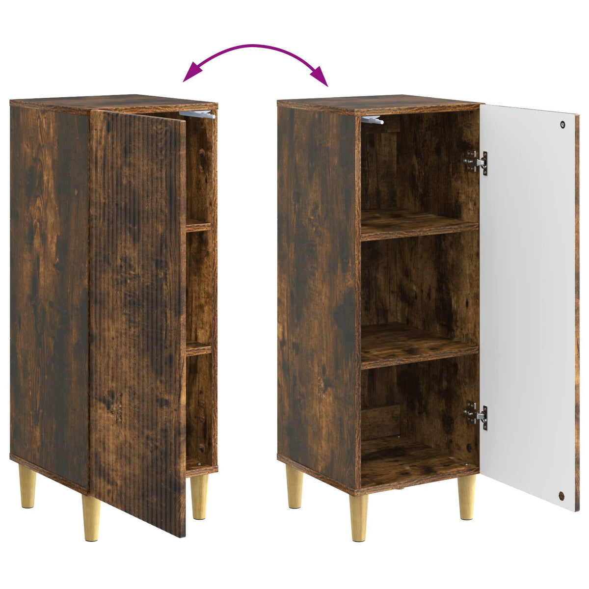 Sideboard Geräucherte Eiche 33 x 34,5 x 90 cm Holzwerkstoff