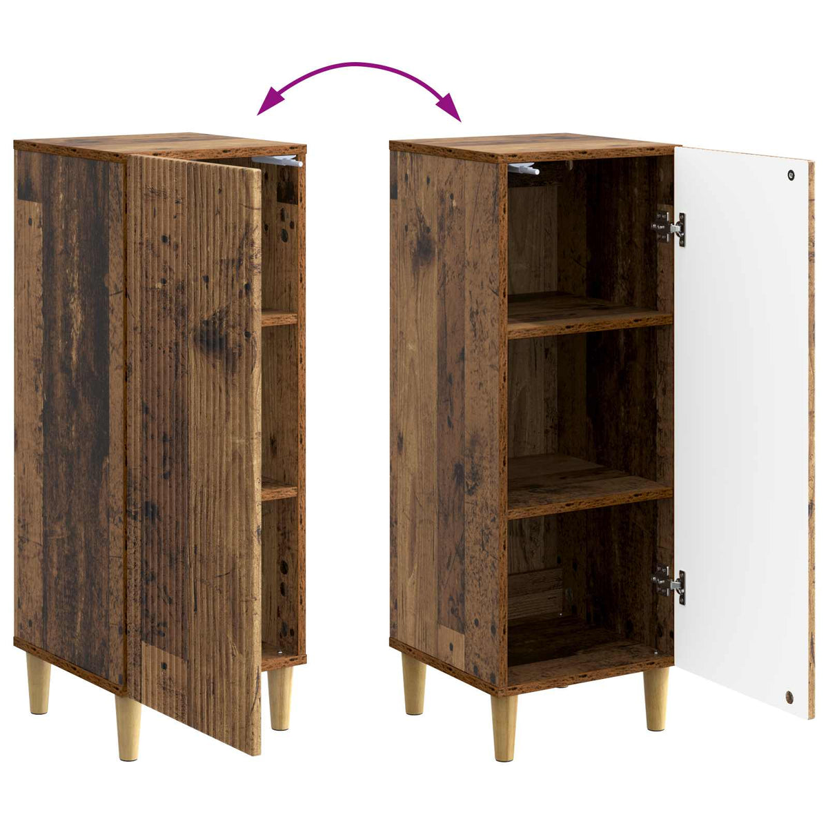 Sideboard Altholz 33 x 34,5 x 90 cm Holzwerkstoff