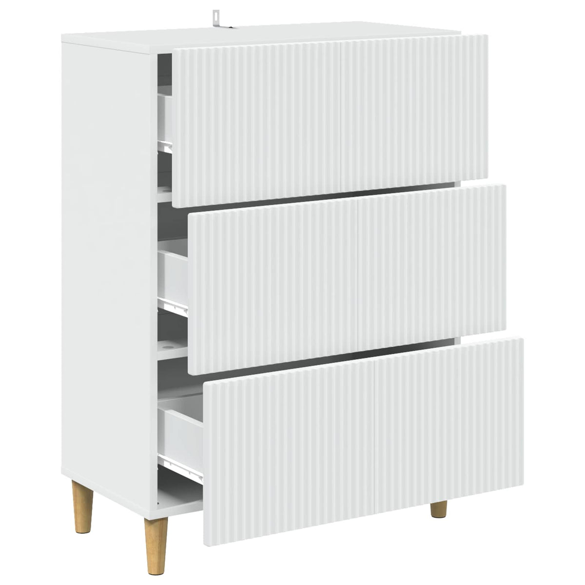 Schubladenschrank Weiß 66 x 34,5 x 90 cm Holzwerkstoff