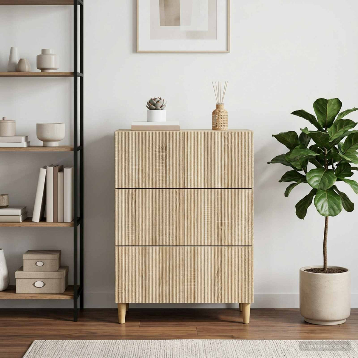 Schubladenschrank 66 x 34,5 x 90 cm Holzwerkstoff Sonoma-Eiche