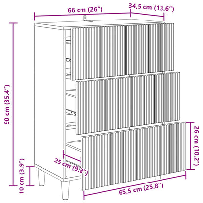 Schubladenschrank 66 x 34,5 x 90 cm Holzwerkstoff Sonoma-Eiche