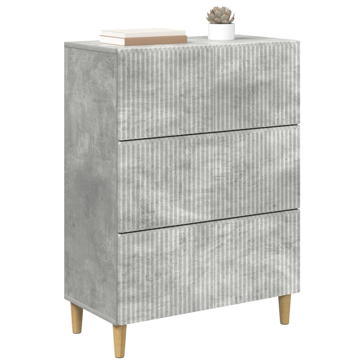 Schubladenschrank 66 x 34,5 x 90 cm Holzwerkstoff Betongrau