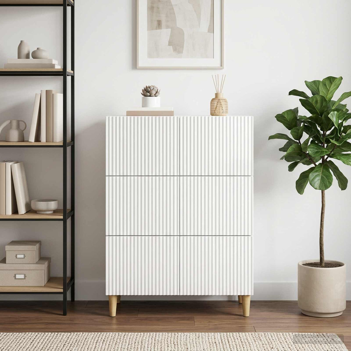 Schubladenschrank 66 x 34,5 x 90 cm Holzwerkstoff