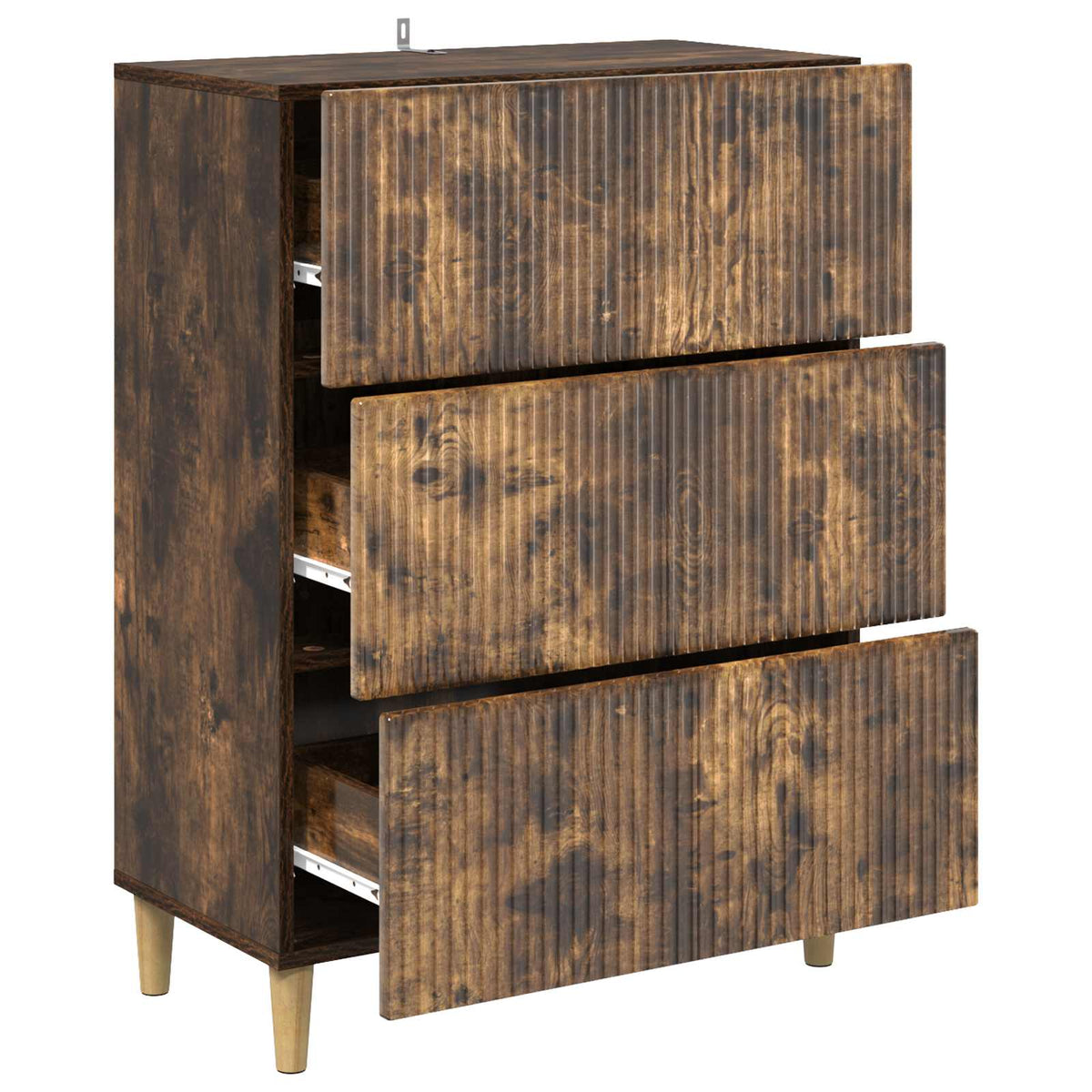 Schubladenschrank 66 x 34,5 x 90 cm Holzwerkstoff Räuchereiche