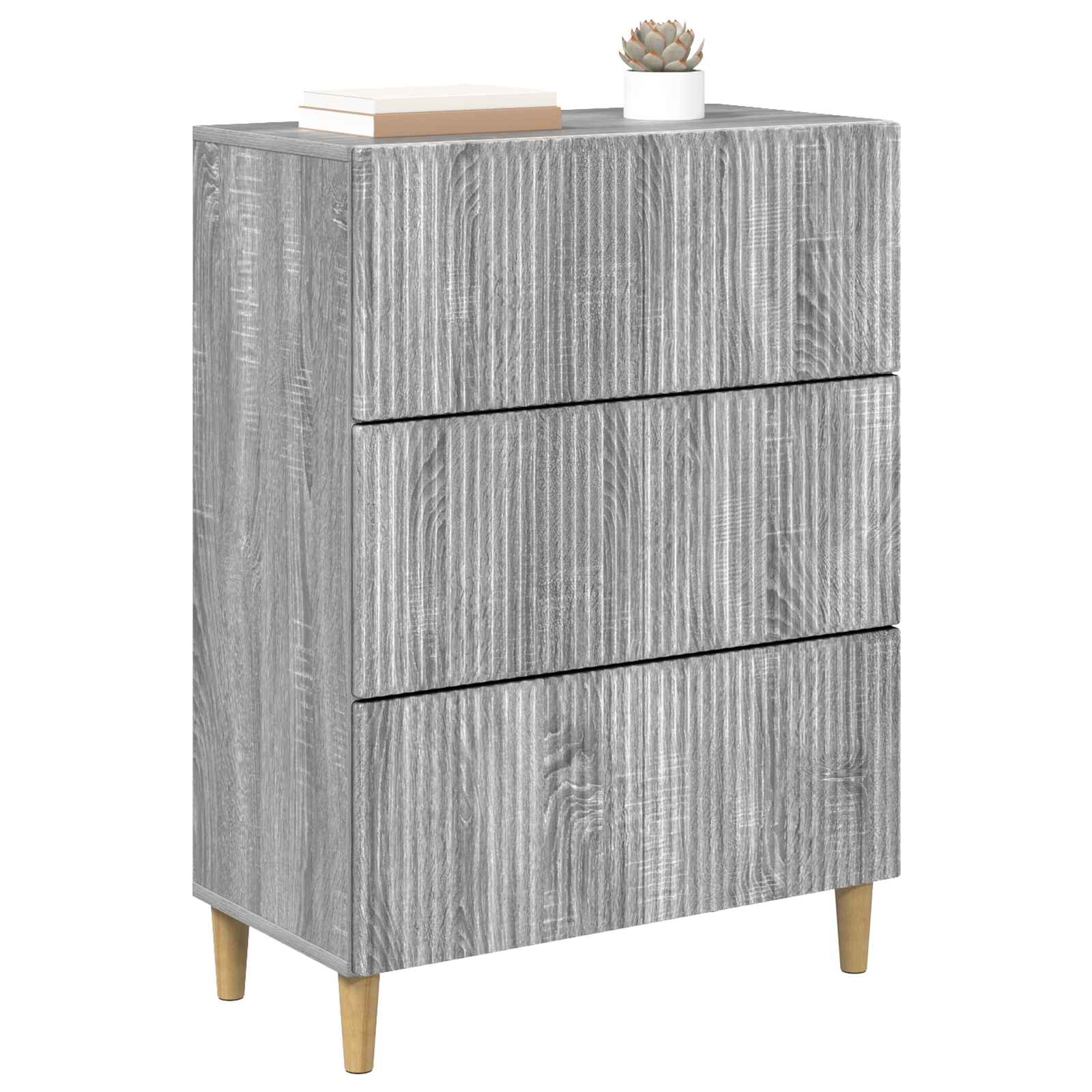 Schubladenschrank 66 x 34,5 x 90 cm Holzwerkstoff Sonoma-Grau