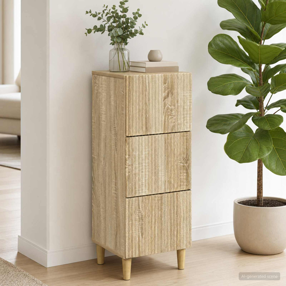 Schubladenschrank Sonoma-Eiche 33 x 34,5 x 90 cm Holzwerkstoff
