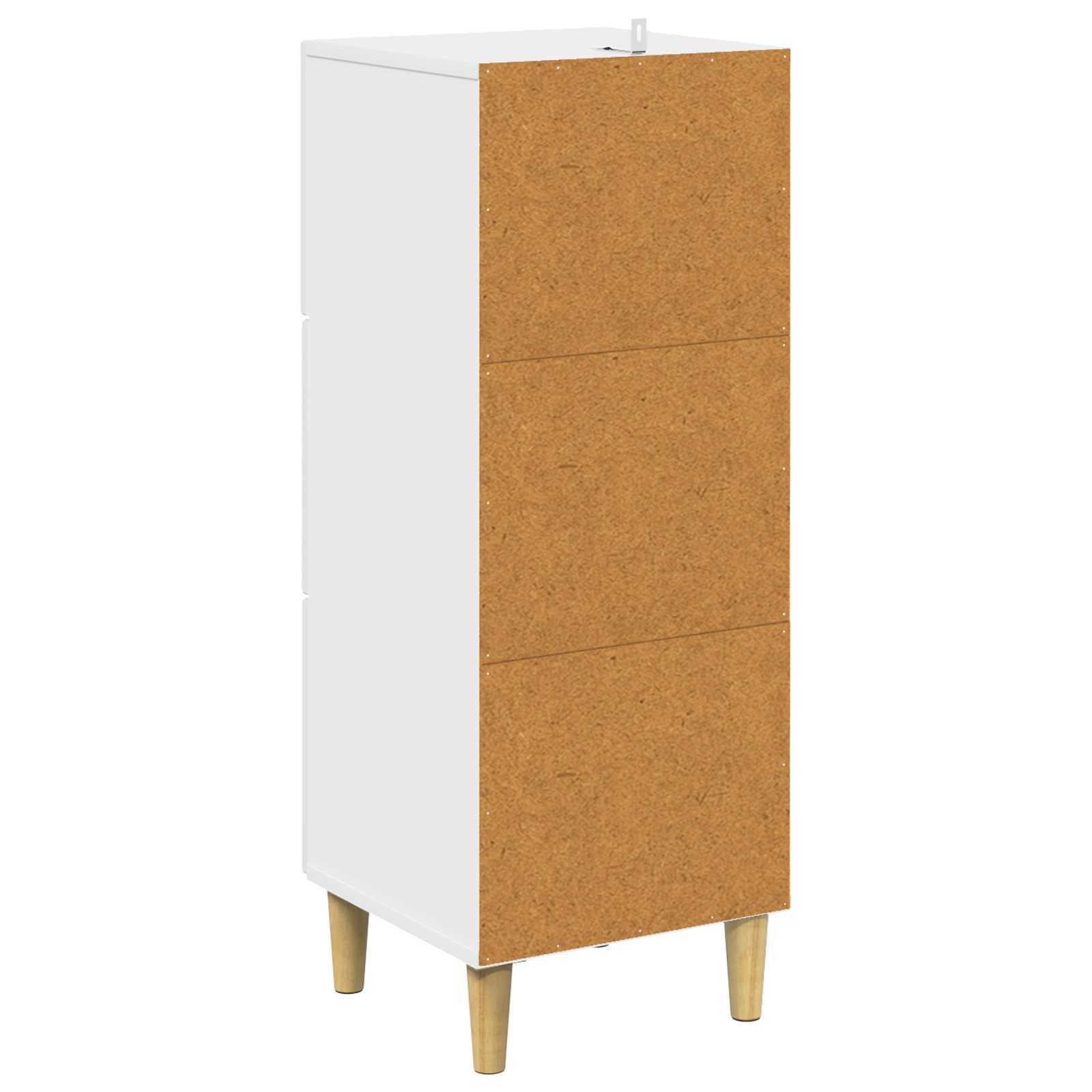 Schubladenschrank Hochglanz Weiß 33 x 34,5 x 90 cm