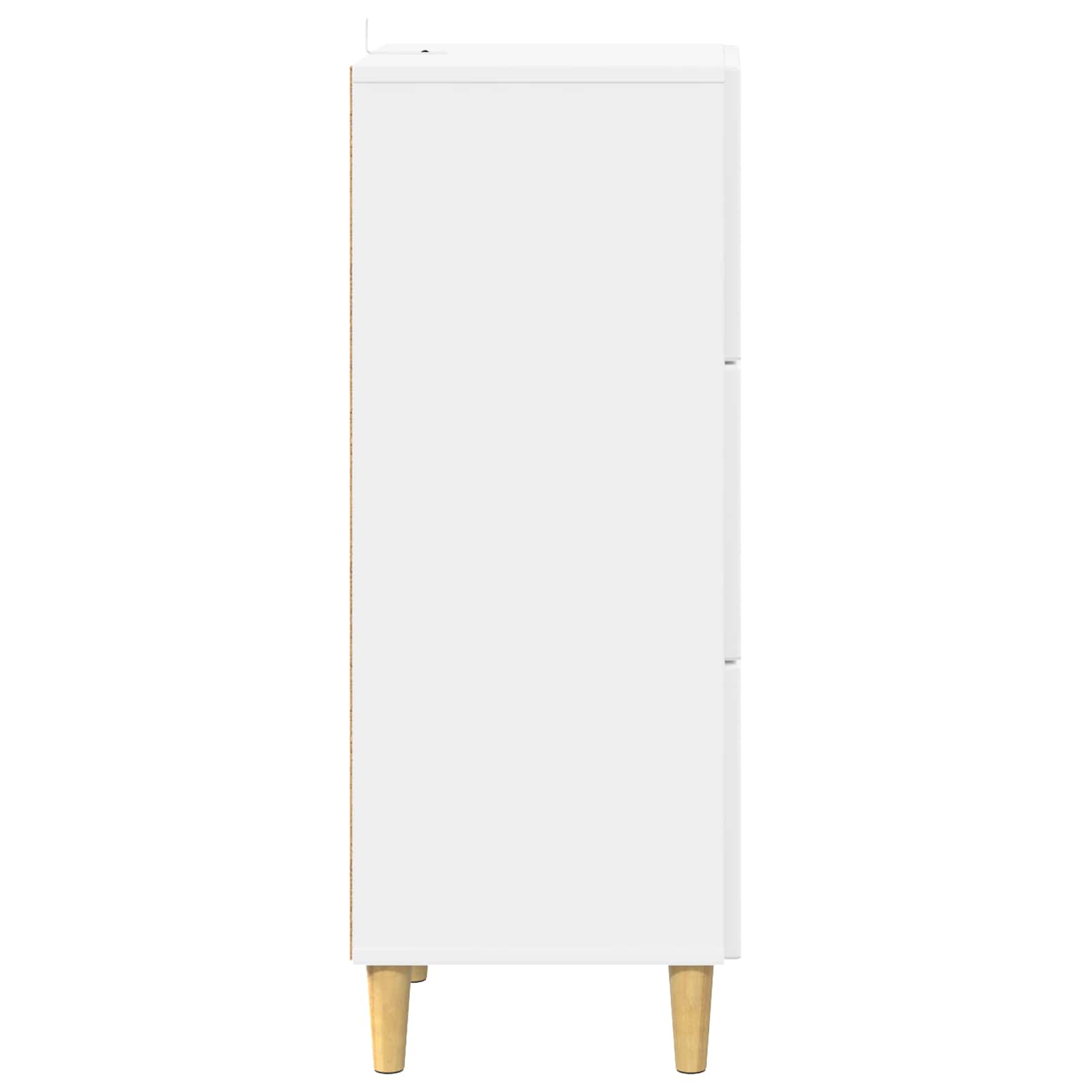 Schubladenschrank Hochglanz Weiß 33 x 34,5 x 90 cm