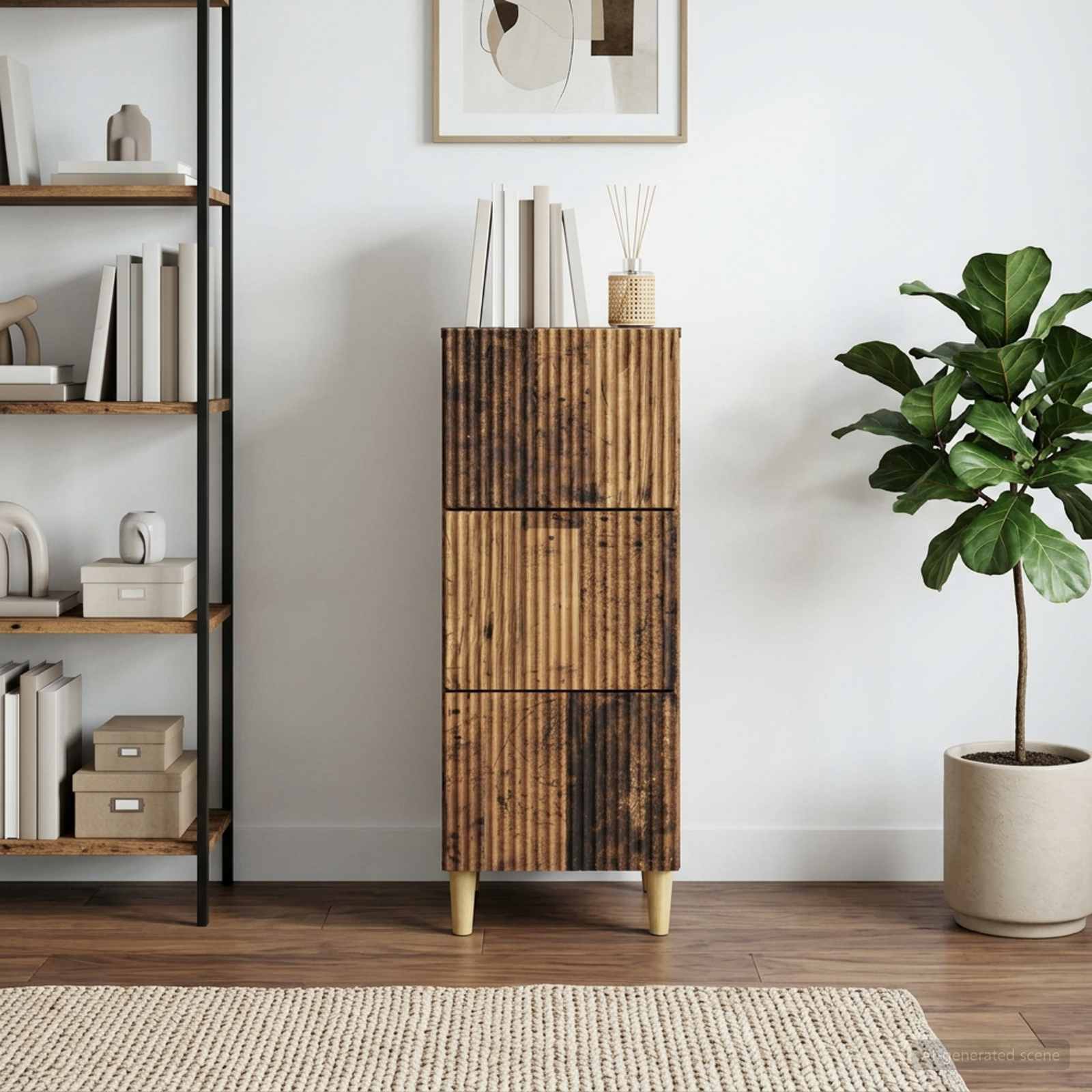 Schubladenschrank Altholz 33 x 34,5 x 90 cm Holzwerkstoff