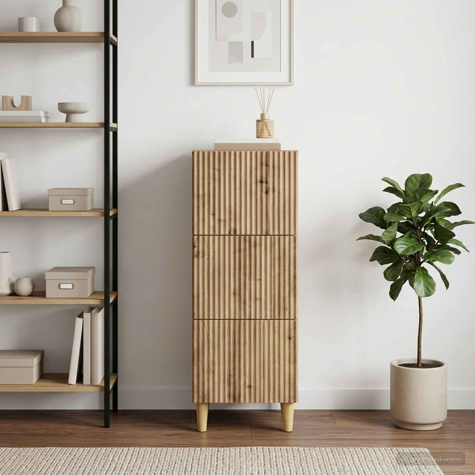 Schubladenschrank 33 x 34,5 x 90 cm Holzwerkstoff Artisan-Eiche