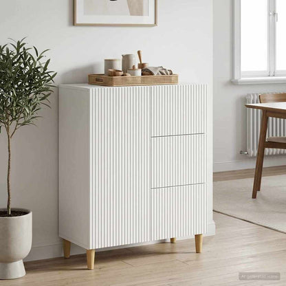 Sideboard Weiß 66 x 34,5 x 90 cm Holzwerkstoff