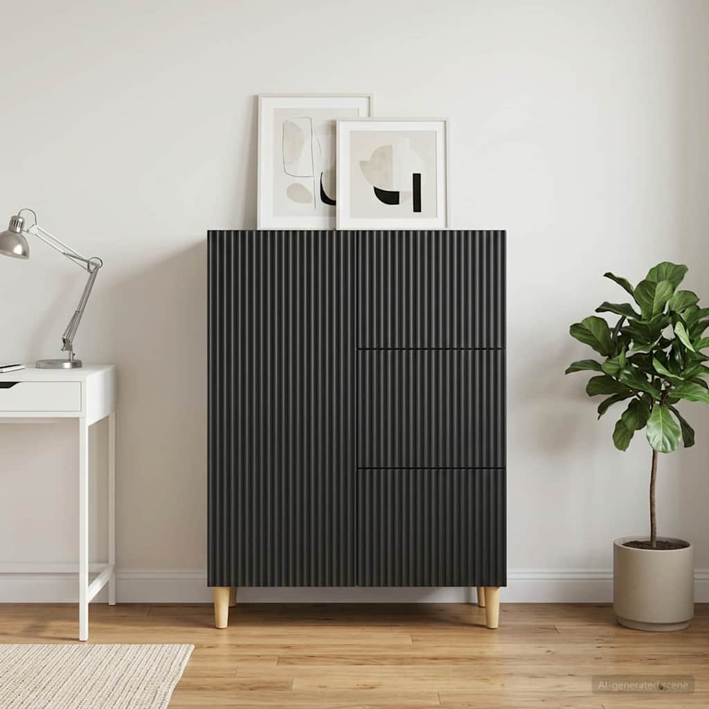 Sideboard Schwarz 66 x 34,5 x 90 cm Holzwerkstoff