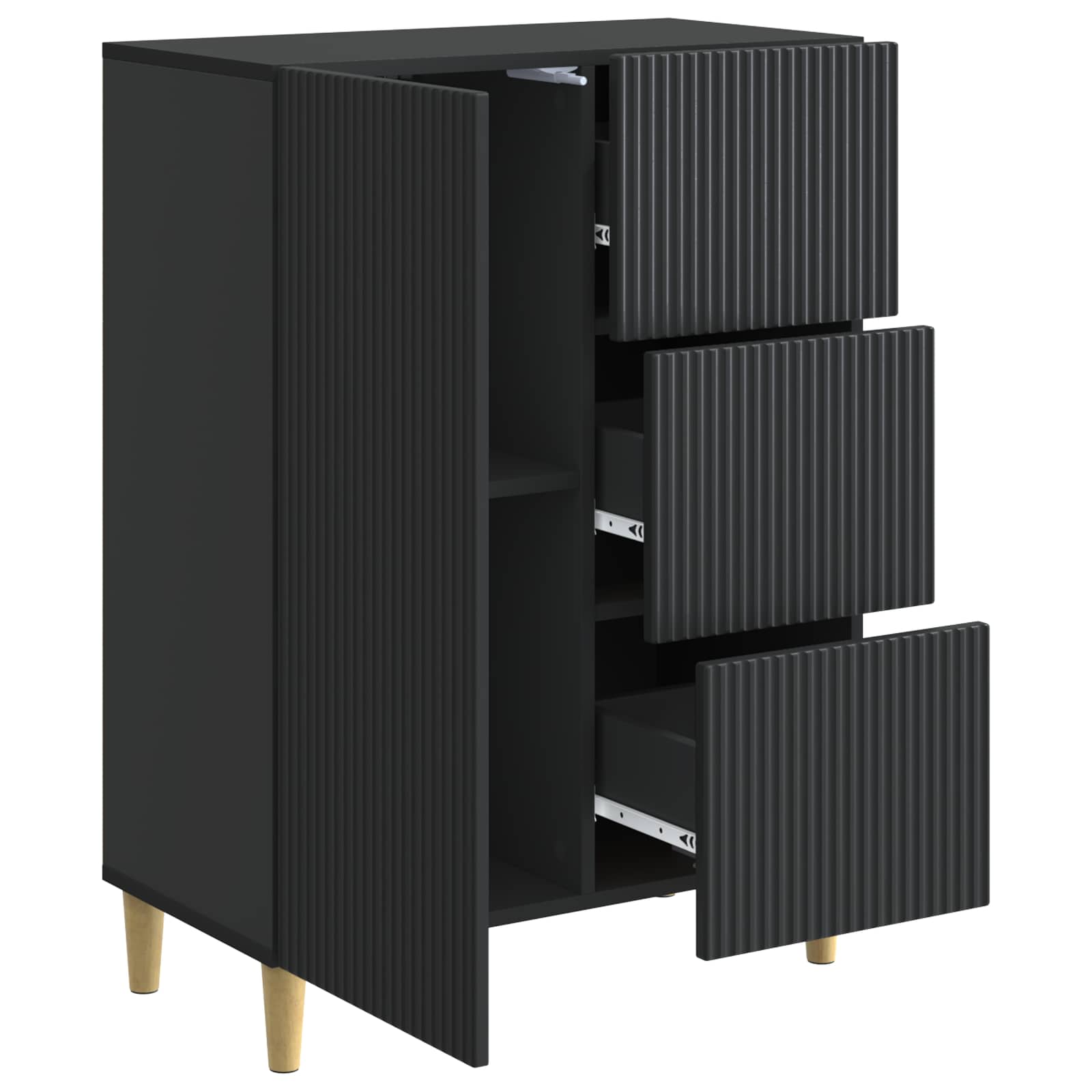 Sideboard Schwarz 66 x 34,5 x 90 cm Holzwerkstoff