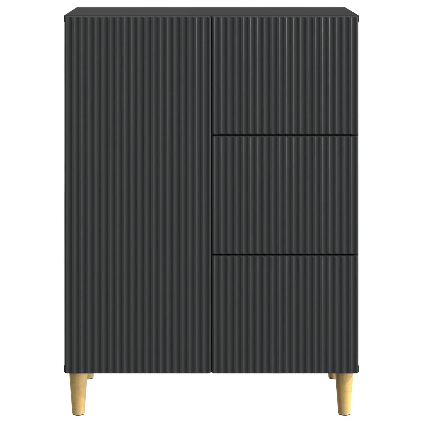 Sideboard Schwarz 66 x 34,5 x 90 cm Holzwerkstoff