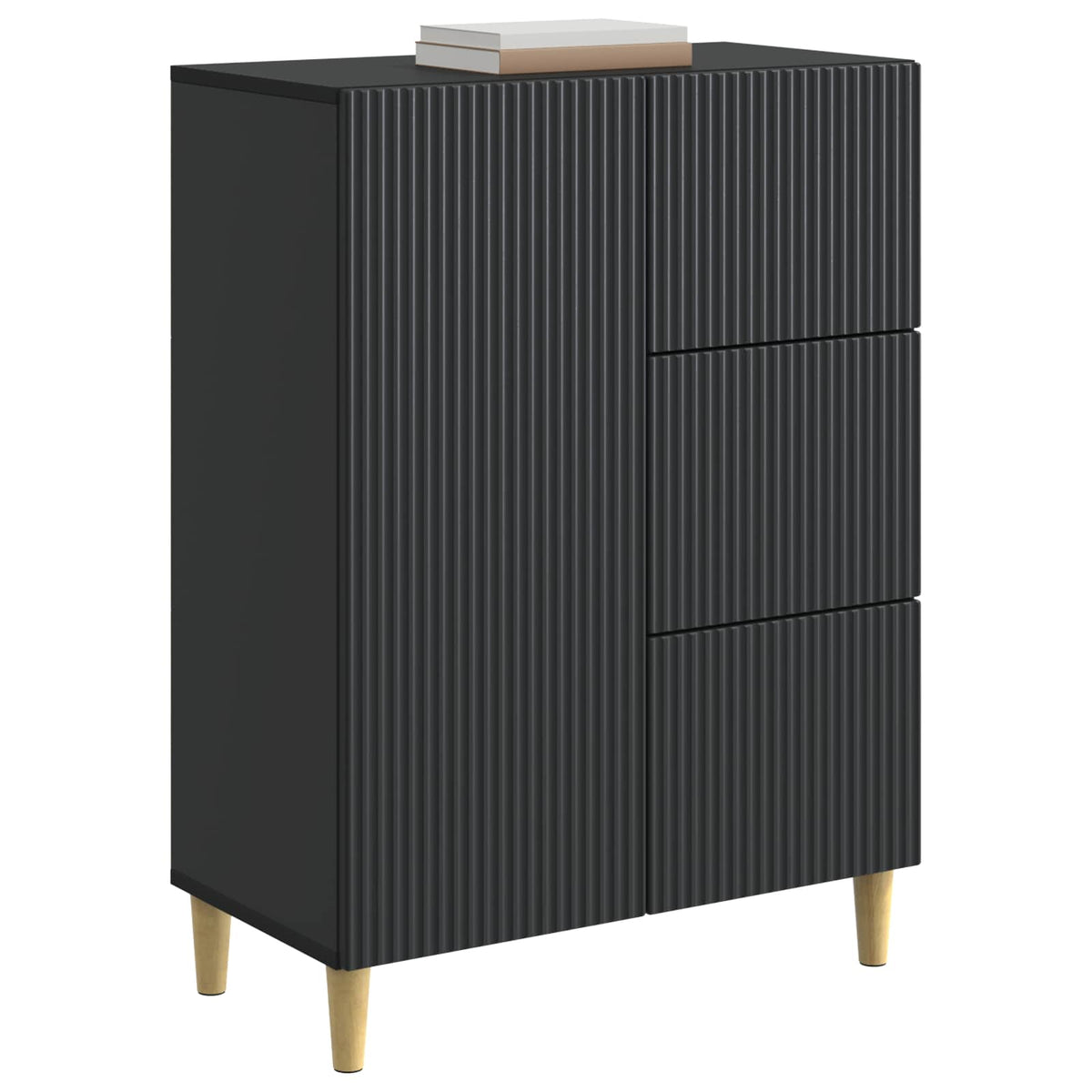 Sideboard Schwarz 66 x 34,5 x 90 cm Holzwerkstoff
