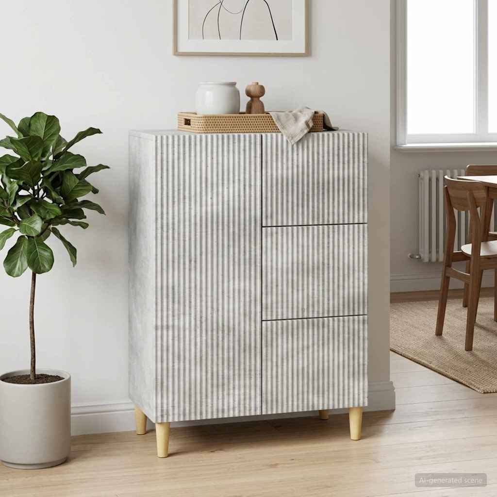 Sideboard Betongrau 66 x 34,5 x 90 cm Holzwerkstoff
