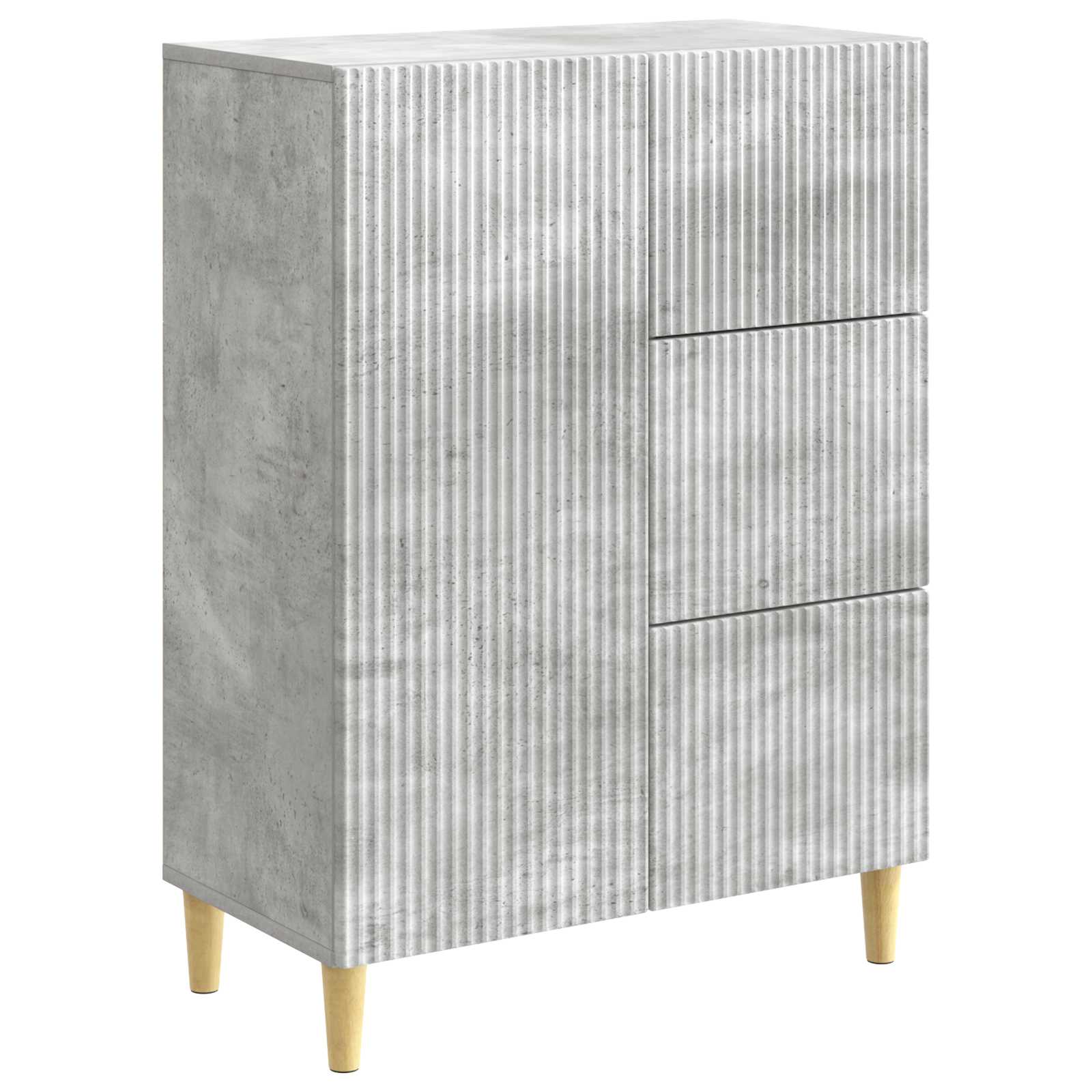 Sideboard Betongrau 66 x 34,5 x 90 cm Holzwerkstoff