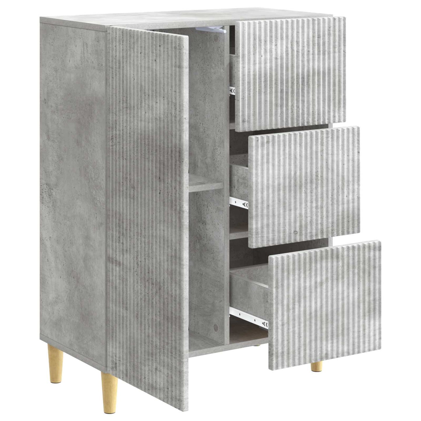 Sideboard Betongrau 66 x 34,5 x 90 cm Holzwerkstoff