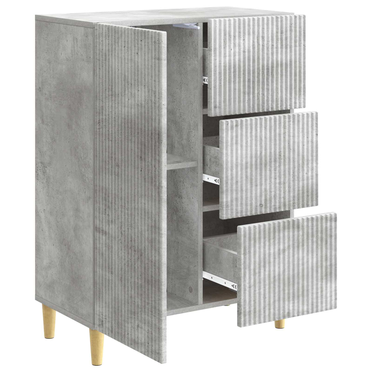 Sideboard Betongrau 66 x 34,5 x 90 cm Holzwerkstoff