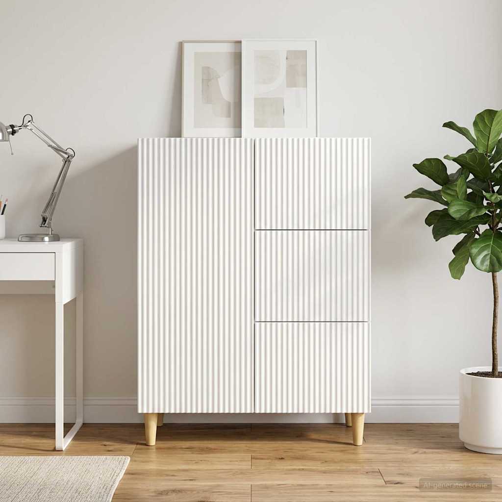 Sideboard Hochglanz Weiß 66 x 34,5 x 90 cm Holzwerkstoff