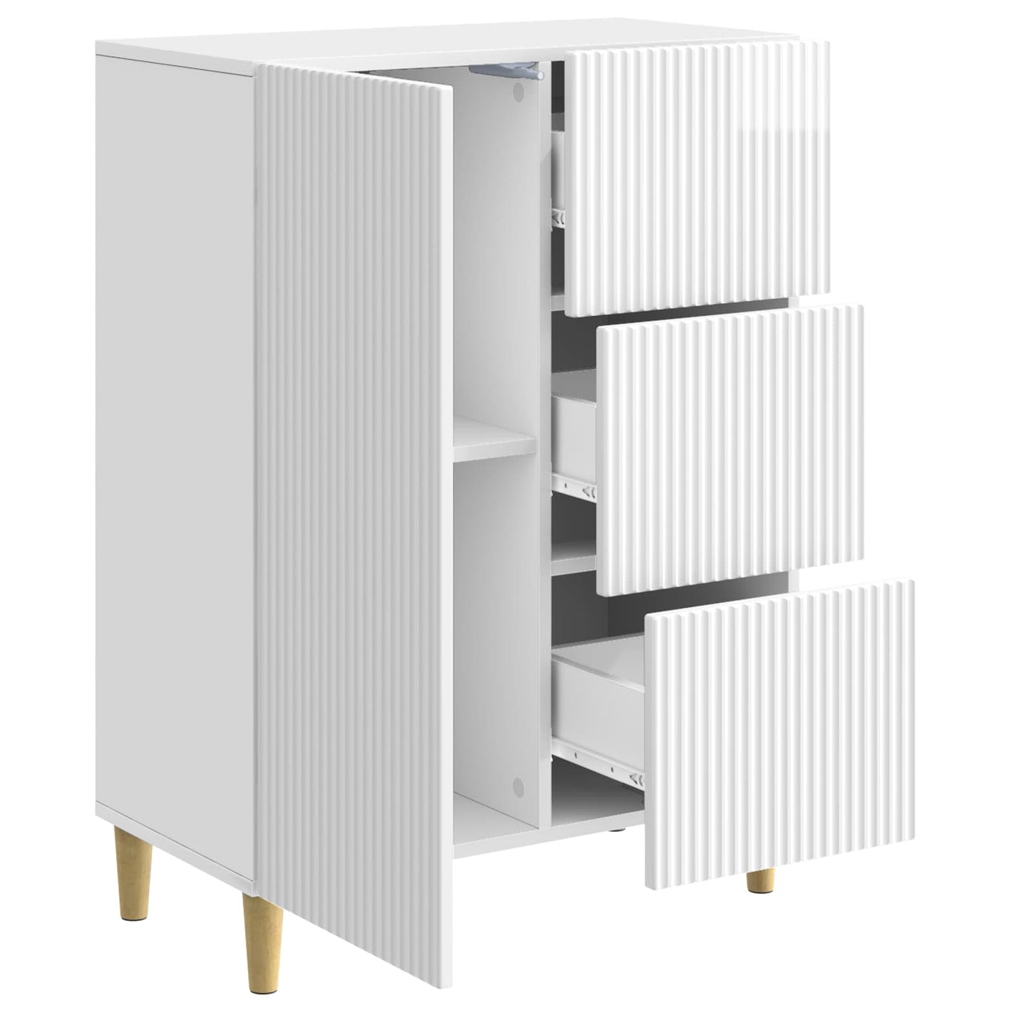 Sideboard Hochglanz Weiß 66 x 34,5 x 90 cm Holzwerkstoff