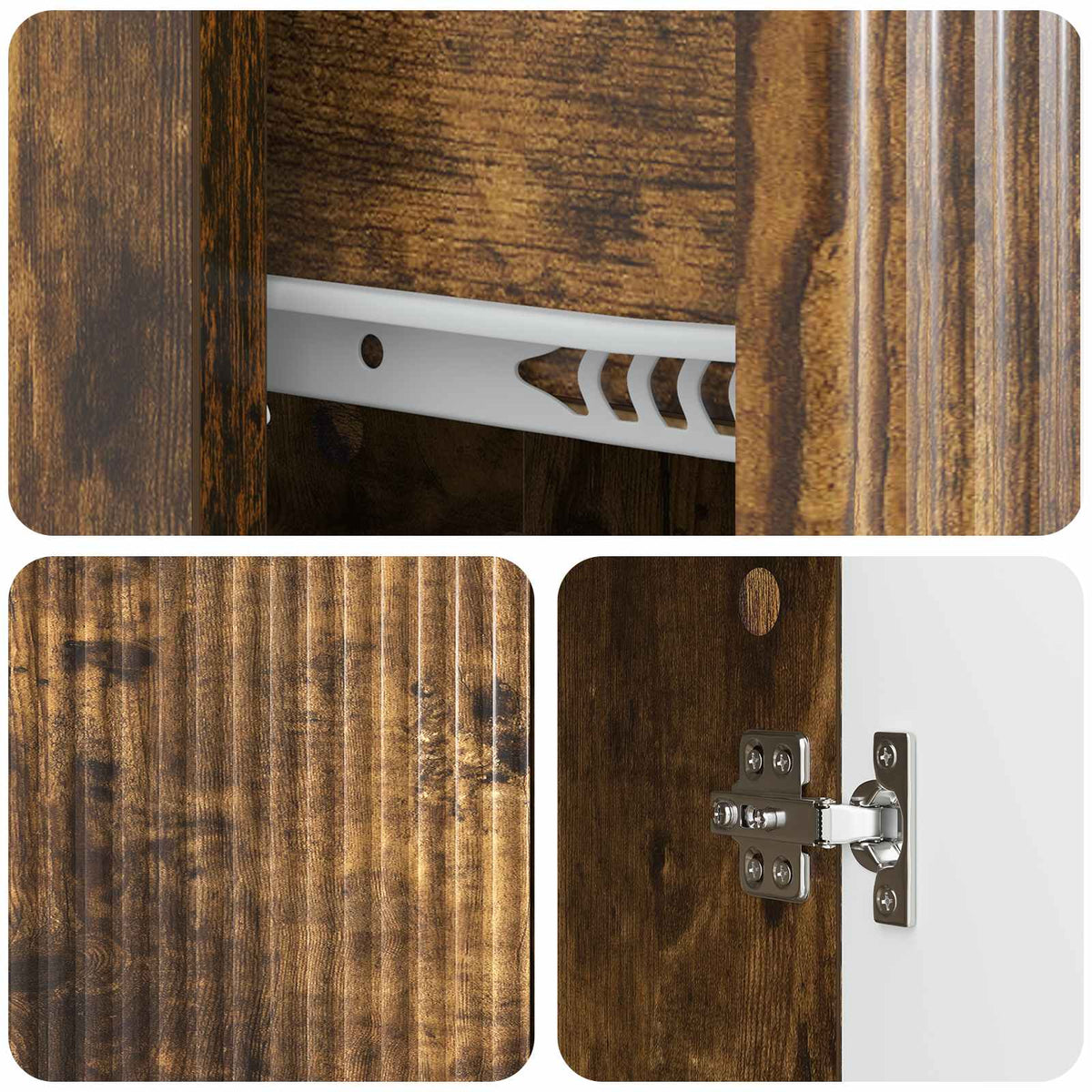 Sideboard Geräucherte Eiche 66 x 34,5 x 90 cm Holzwerkstoff