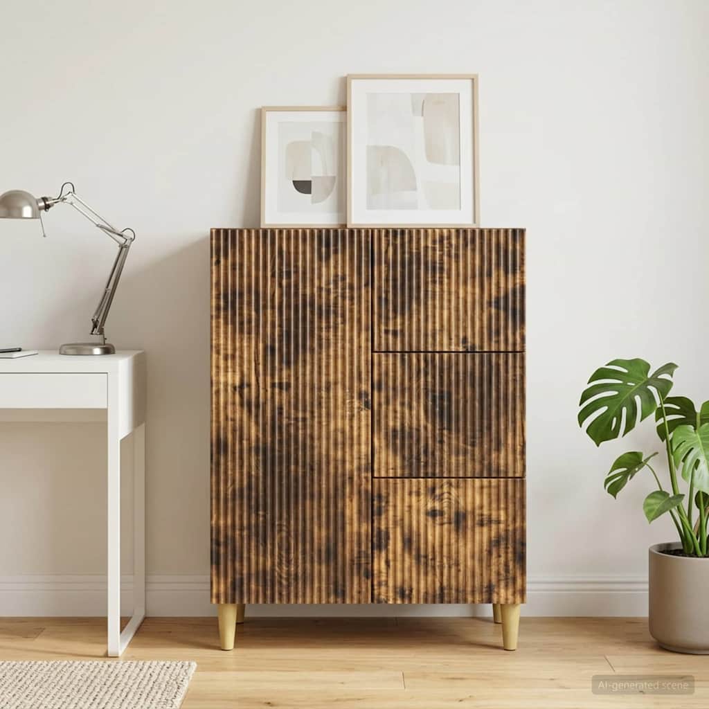 Sideboard Geräucherte Eiche 66 x 34,5 x 90 cm Holzwerkstoff