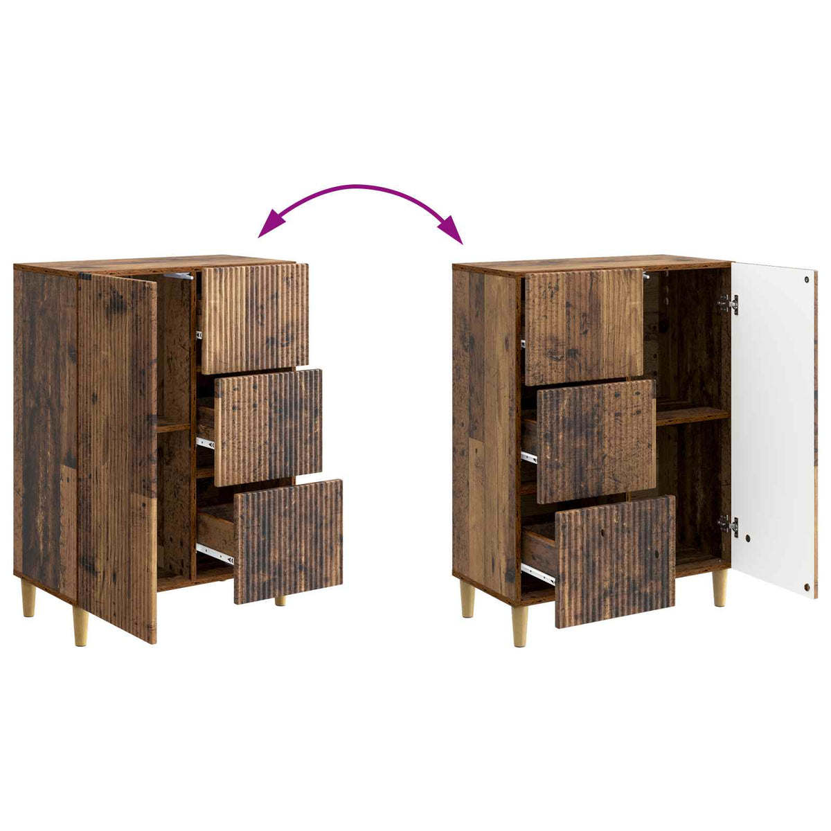 Sideboard Altholz 66 x 34,5 x 90 cm Holzwerkstoff