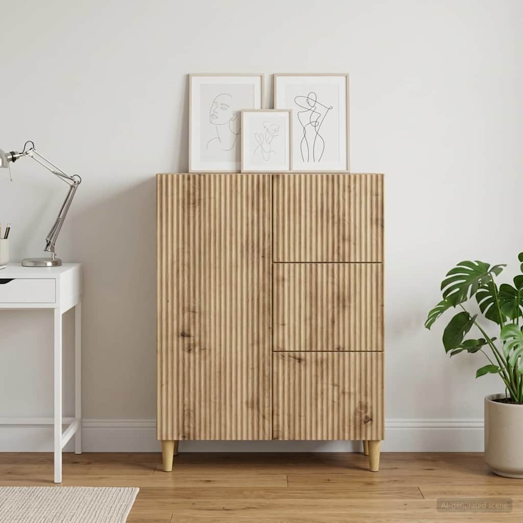 Sideboard Artisan-Eiche 66 x 34,5 x 90 cm Holzwerkstoff