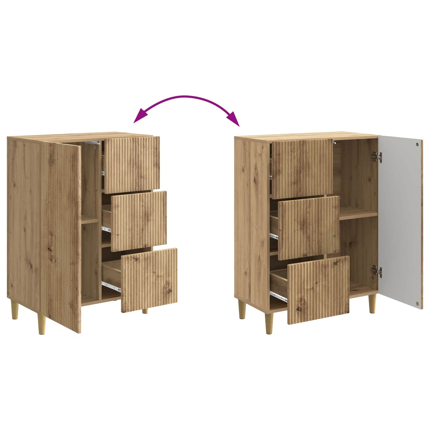 Sideboard Artisan-Eiche 66 x 34,5 x 90 cm Holzwerkstoff
