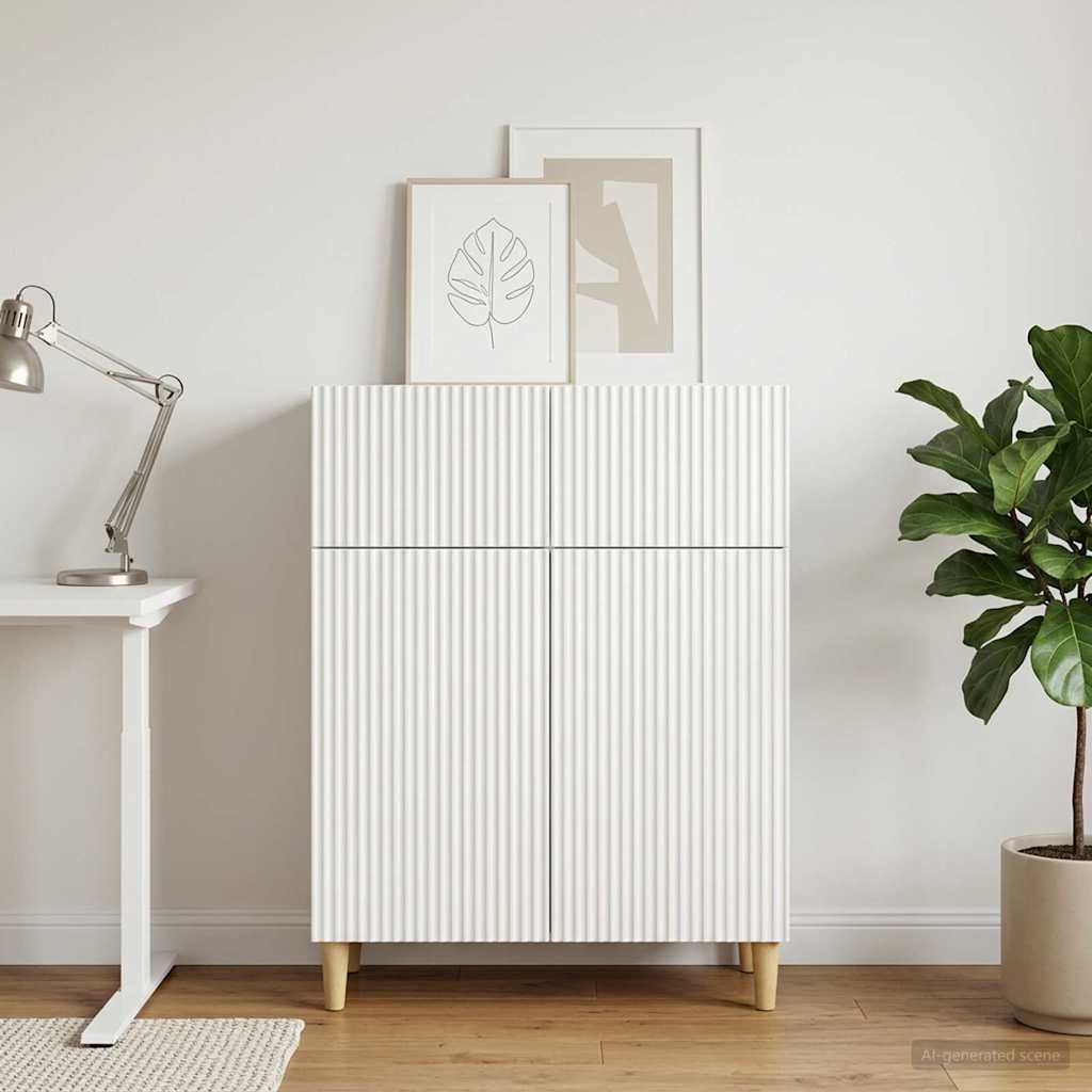 Sideboard Weiß 66 x 34,5 x 90 cm Holzwerkstoff