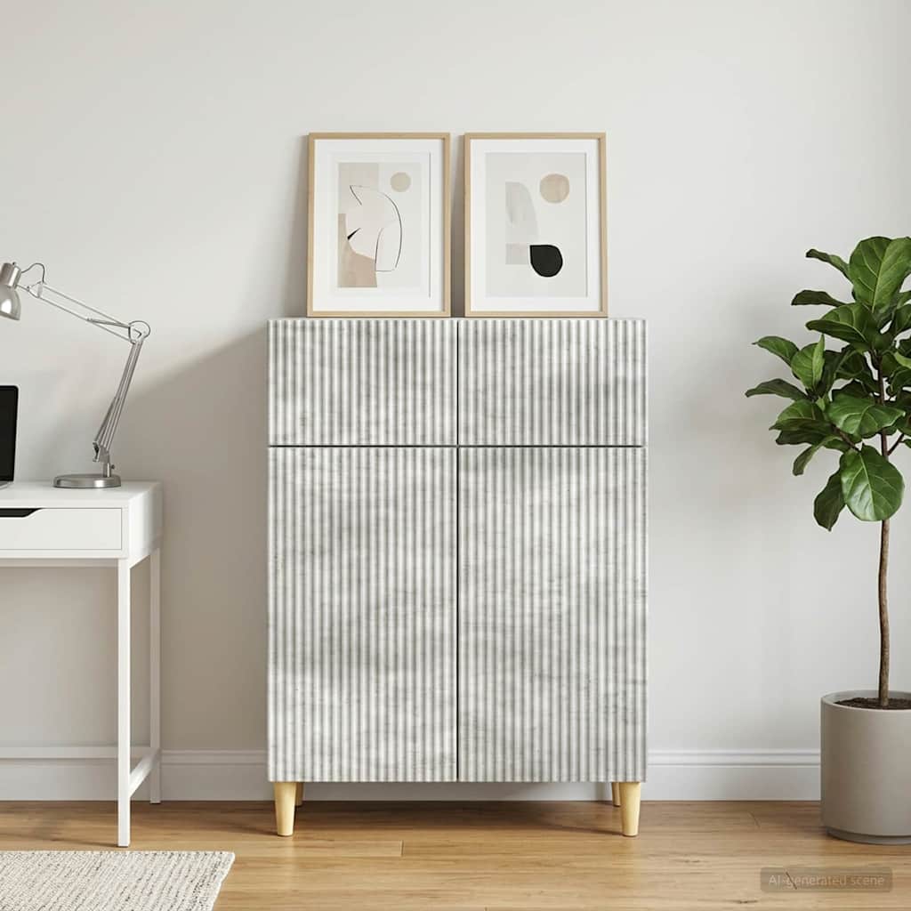 Sideboard Betongrau 66 x 34,5 x 90 cm Holzwerkstoff