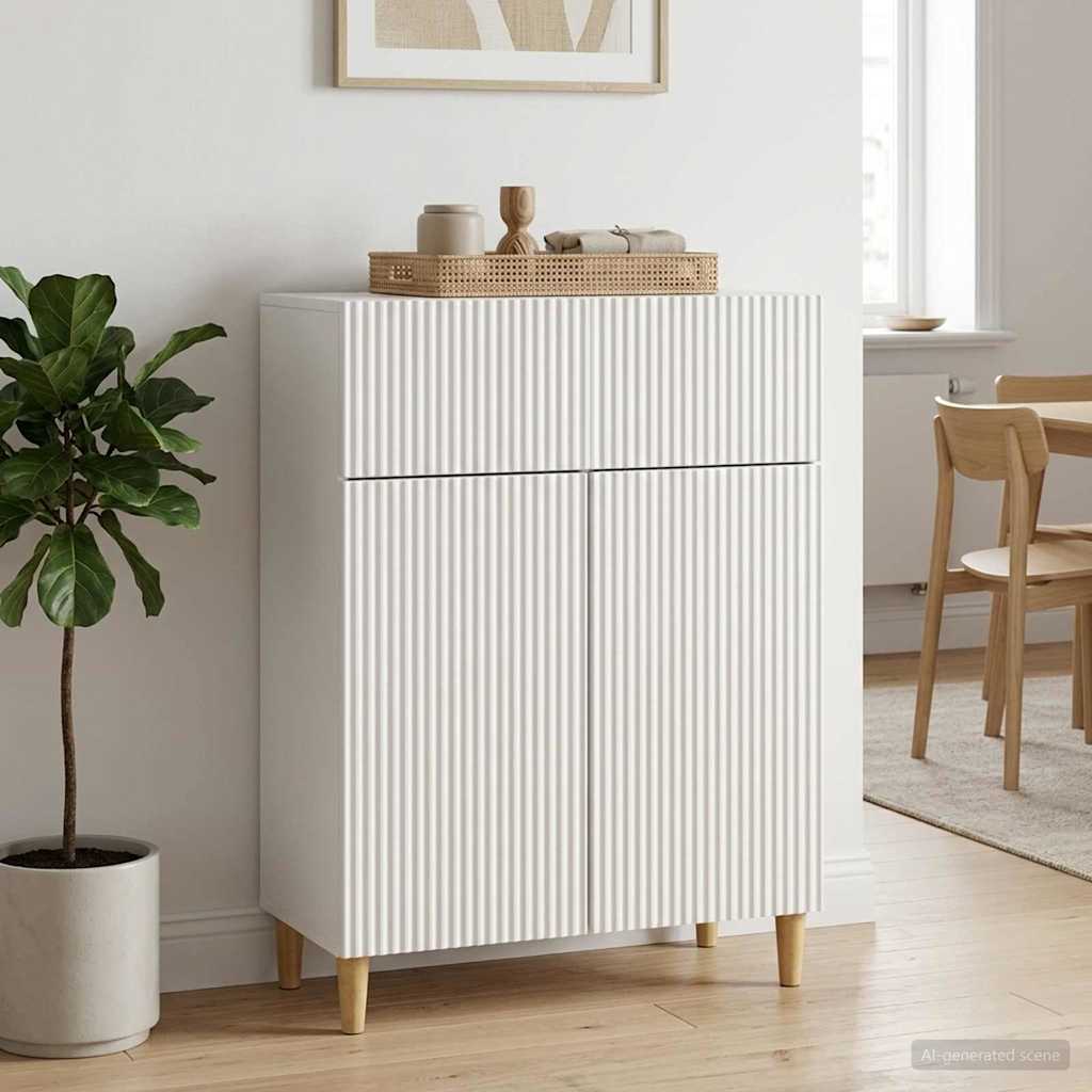 Sideboard Hochglanz Weiß 66 x 34,5 x 90 cm Holzwerkstoff
