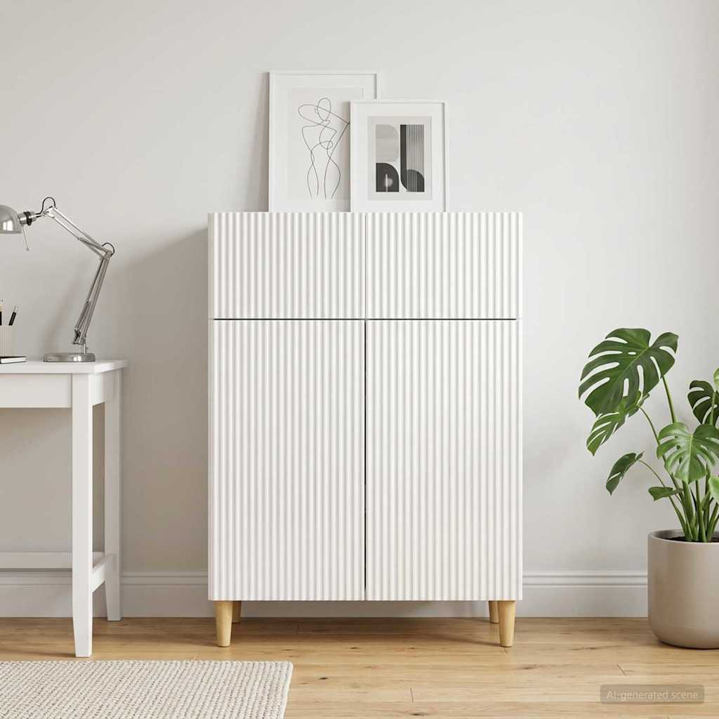 Sideboard Hochglanz Weiß 66 x 34,5 x 90 cm Holzwerkstoff
