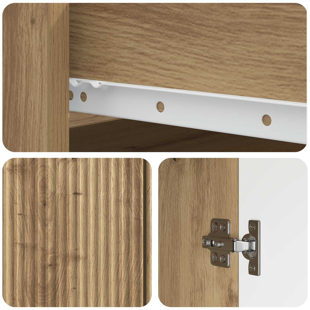 Sideboard Artisan-Eiche 66 x 34,5 x 90 cm Holzwerkstoff