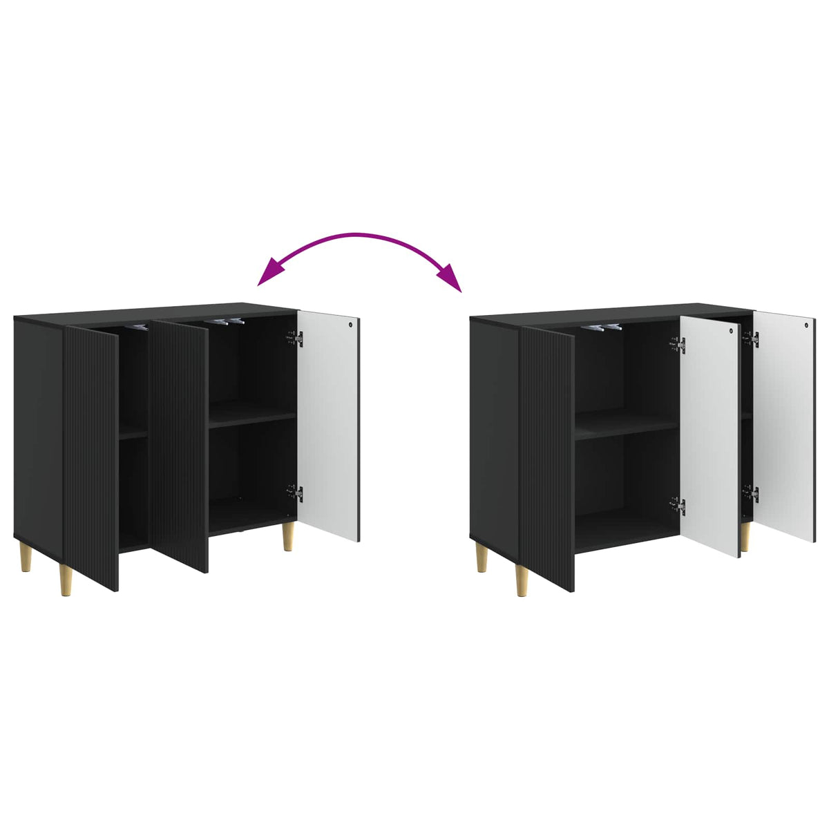 Sideboard Schwarz 89 x 34,5 x 80 cm Holzwerkstoff