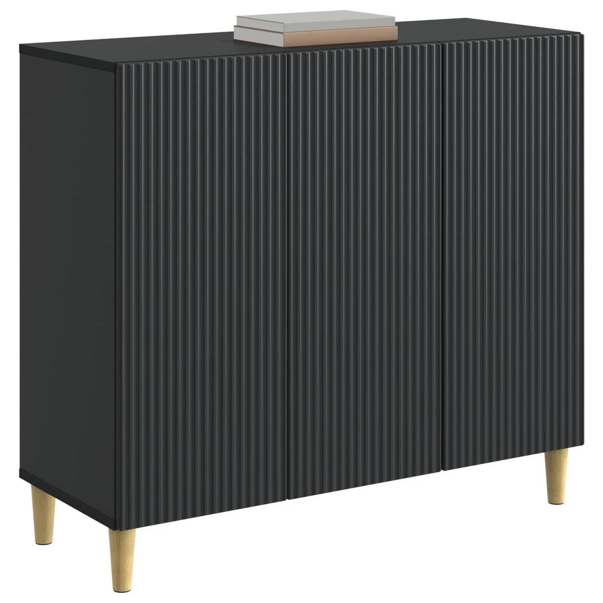 Sideboard Schwarz 89 x 34,5 x 80 cm Holzwerkstoff
