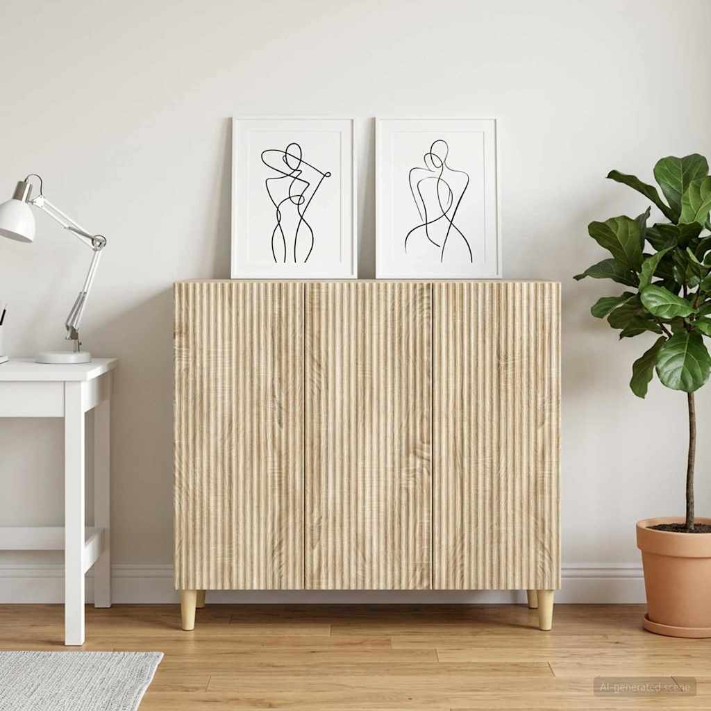 Sideboard Sonoma-Eiche 89 x 34,5 x 80 cm Holzwerkstoff