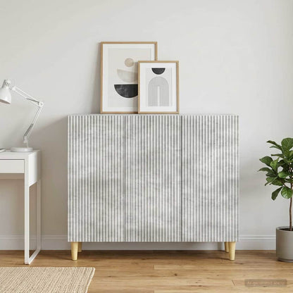 Sideboard Betongrau 89 x 34,5 x 80 cm Holzwerkstoff