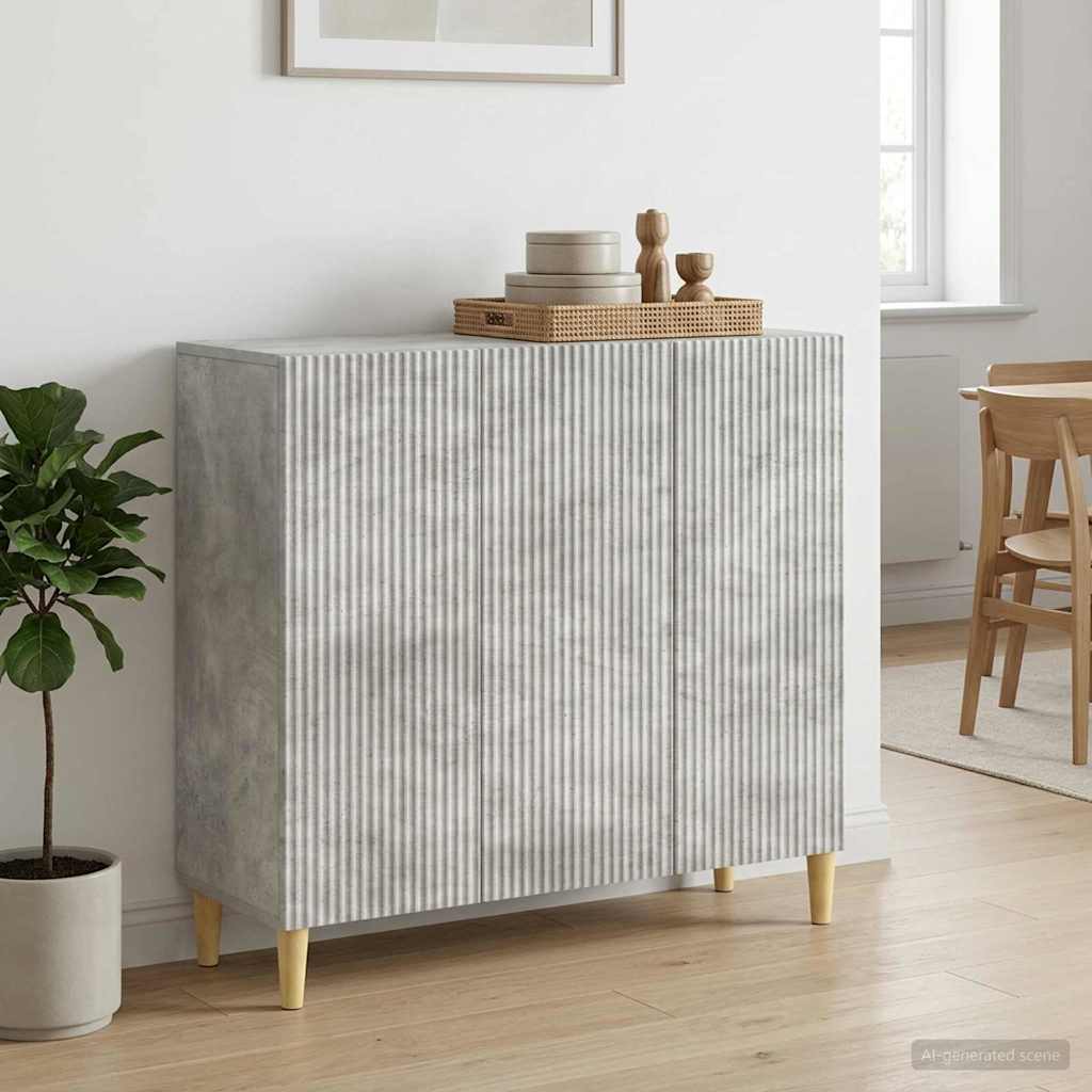 Sideboard Betongrau 89 x 34,5 x 80 cm Holzwerkstoff