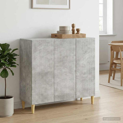 Sideboard Betongrau 89 x 34,5 x 80 cm Holzwerkstoff