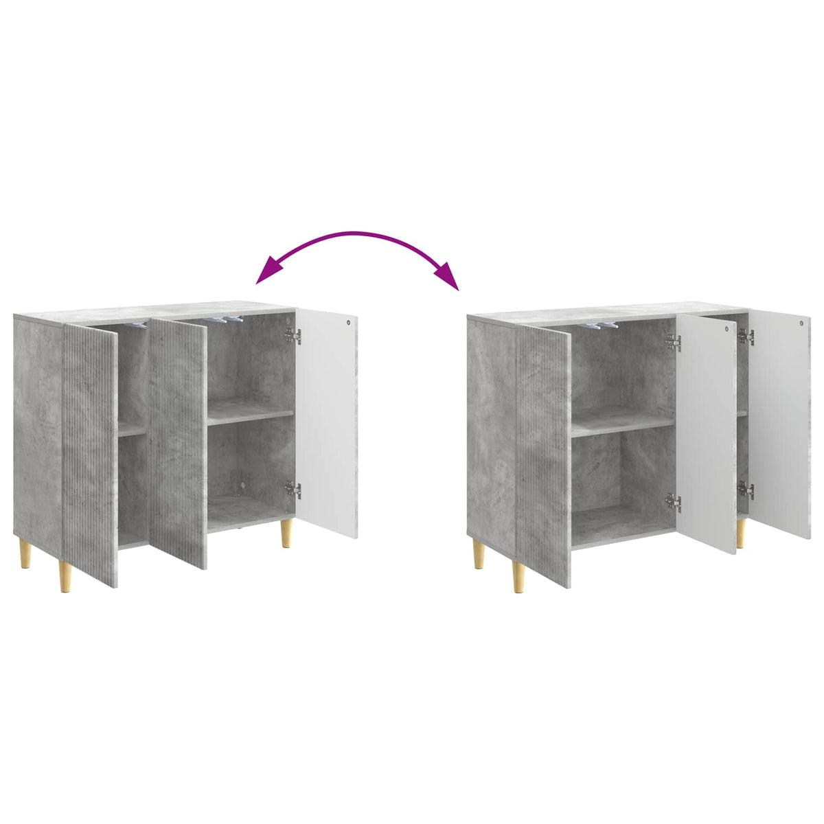 Sideboard Betongrau 89 x 34,5 x 80 cm Holzwerkstoff