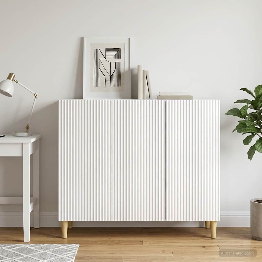 Sideboard Hochglanz Weiß 89 x 34,5 x 80 cm Holzwerkstoff